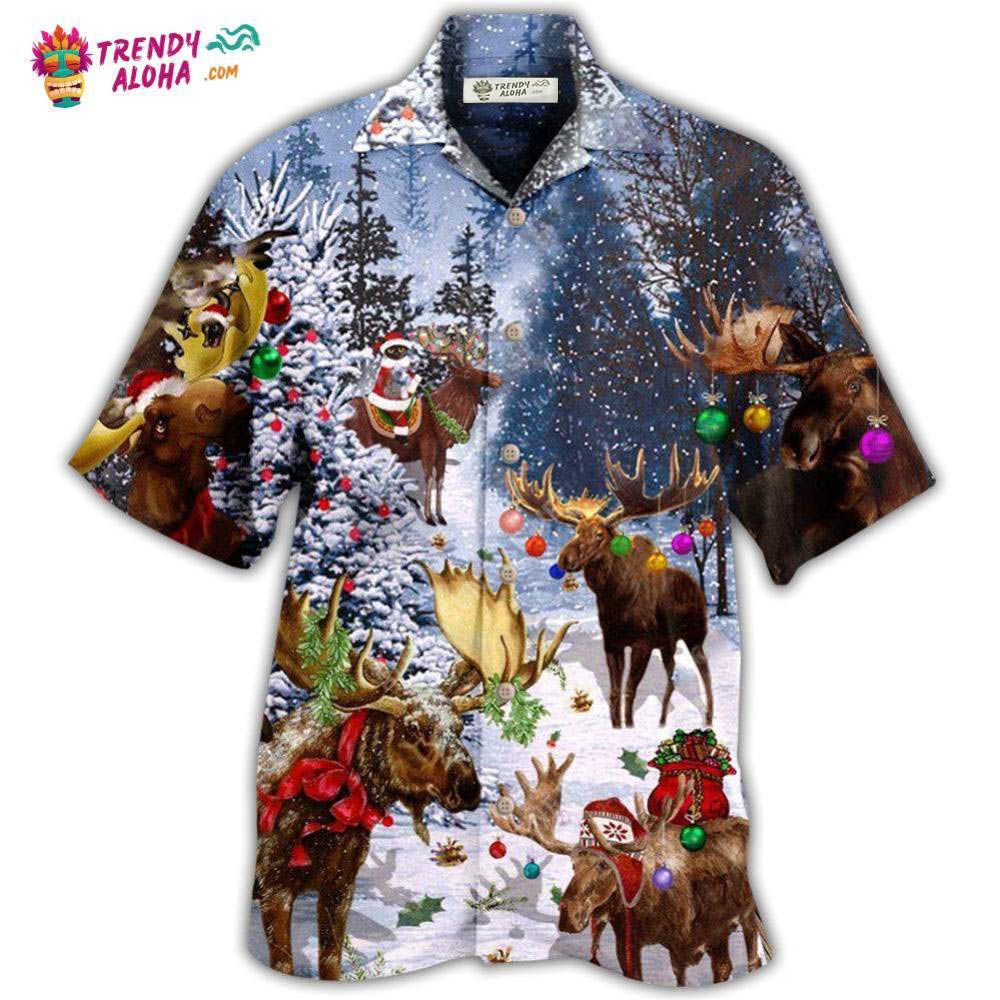 Christmas Merry Christ Moose Hawaiian Shirt – Trendy Aloha