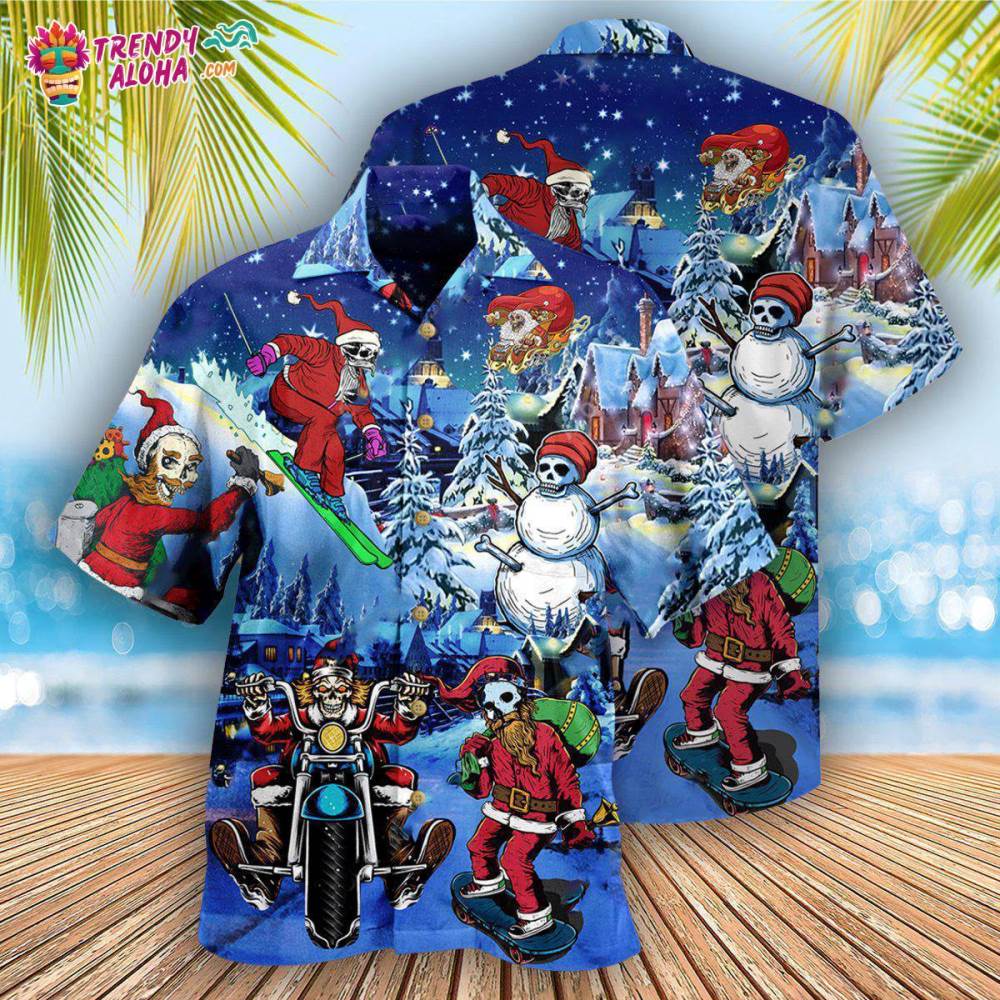 Christmas Merry Christmas With Skull Hawaiian Shirt – Trendy Aloha