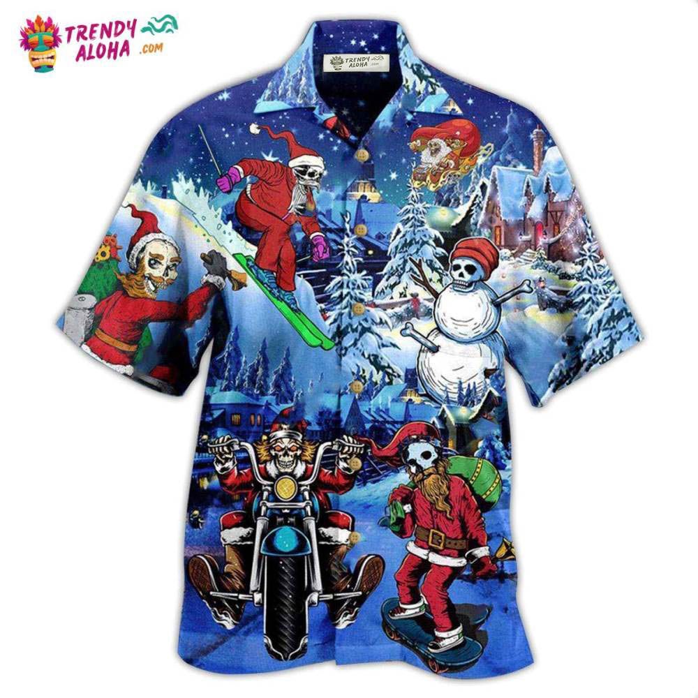 Christmas Merry Christmas With Skull Hawaiian Shirt – Trendy Aloha