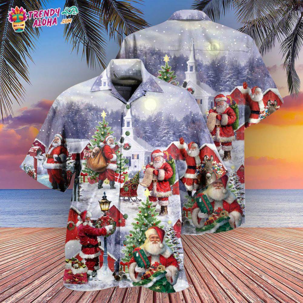 Christmas Merry Xmas Santa Claus Is Coming Hawaiian Shirt – Trendy Aloha