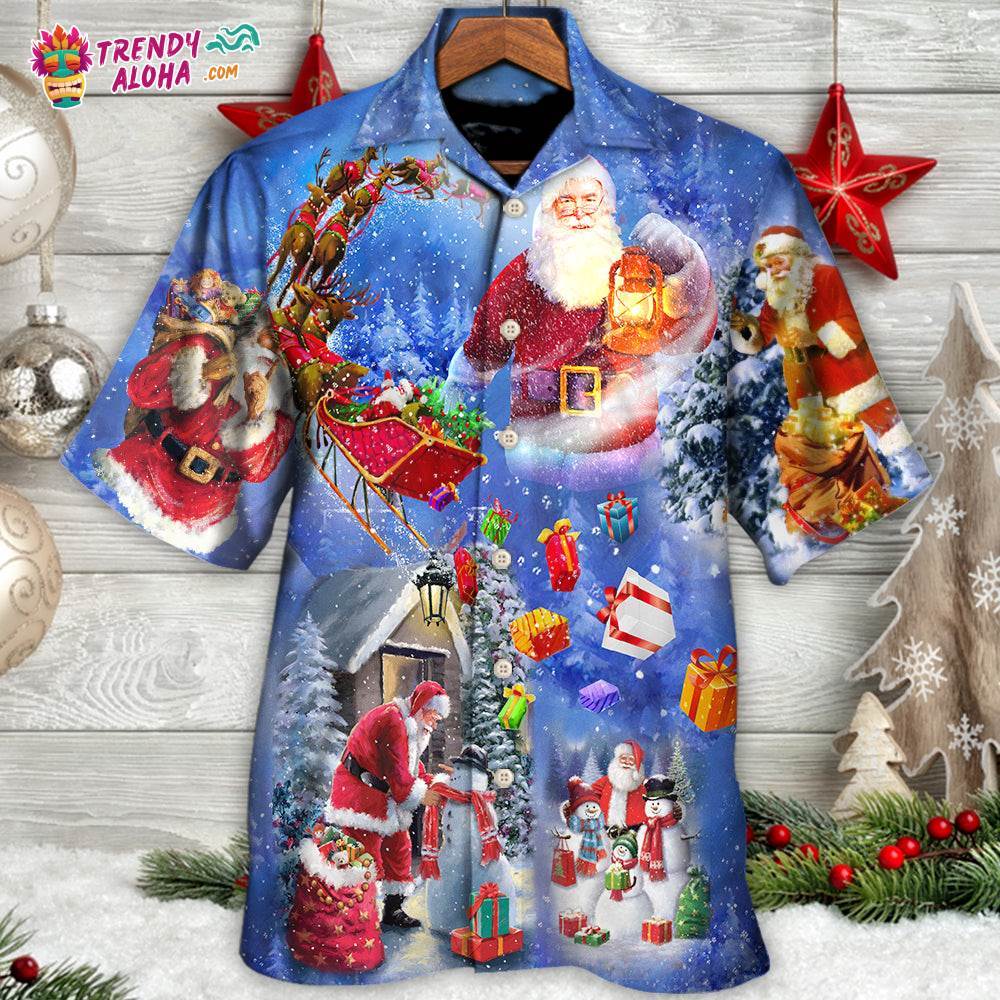 Christmas Merry Xmas Santa Claus Is Coming To Town Hawaiian Shirt – Trendy Aloha