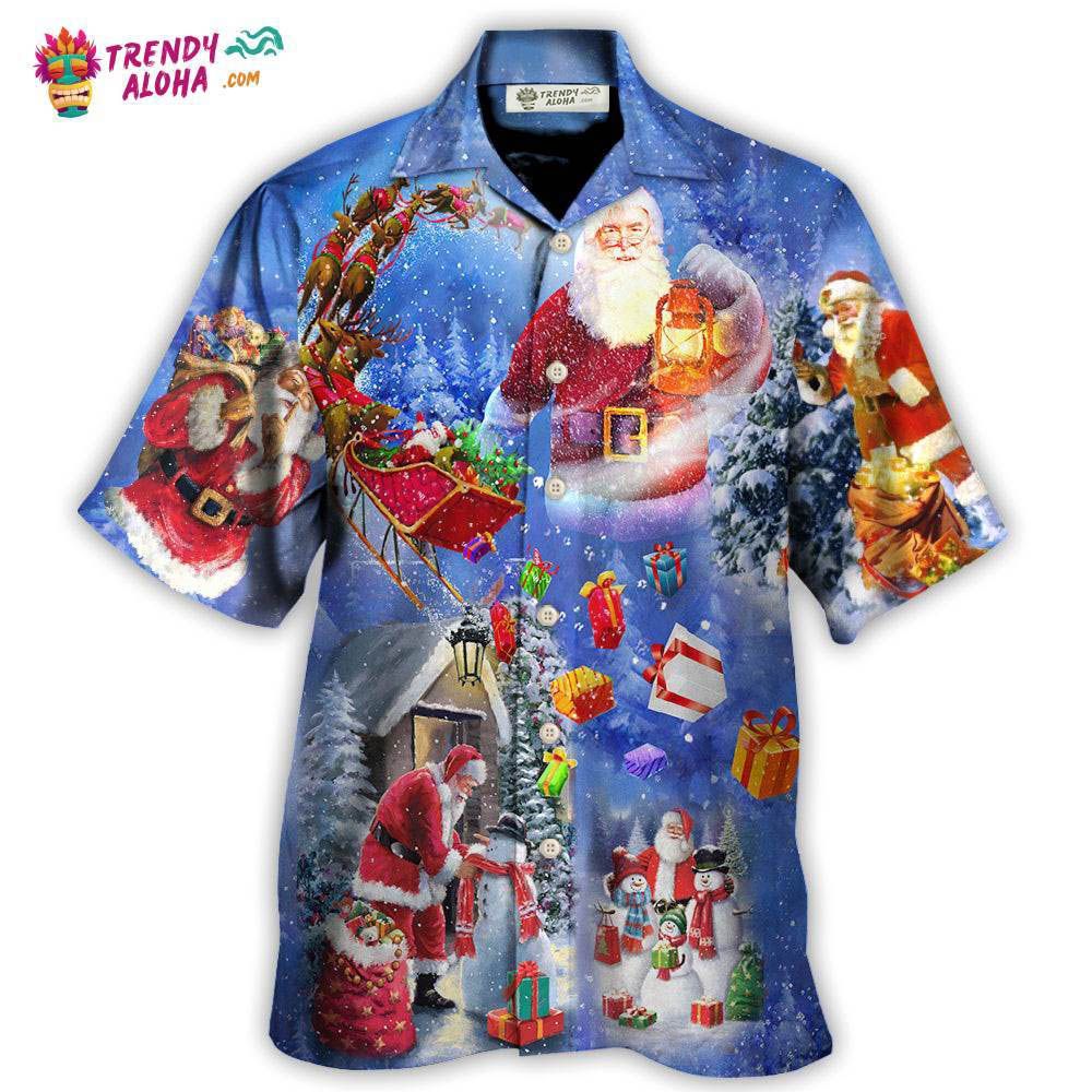 Christmas Merry Xmas Santa Claus Is Coming To Town Hawaiian Shirt – Trendy Aloha