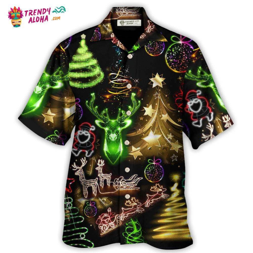 Christmas Neon Art Christmas Tree And Snowman Cool Hawaiian Shirt – Trendy Aloha Christmas Neon Art Christmas Tree And Snowman Cool Hawaiian Shirt – Trendy Aloha