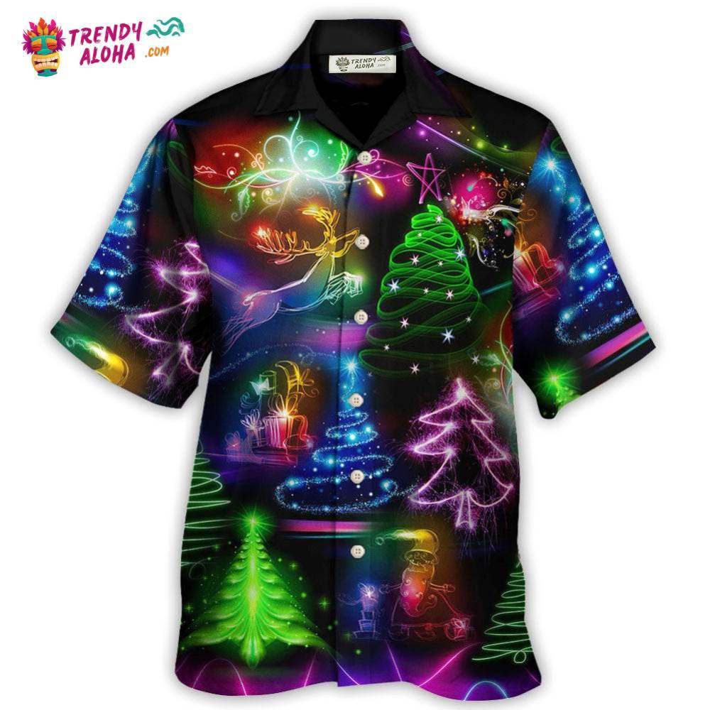 Christmas Neon Art Christmas Tree And Snowman Style Hawaiian Shirt – Trendy Aloha Christmas Neon Art Christmas Tree And Snowman Style Hawaiian Shirt – Trendy Aloha