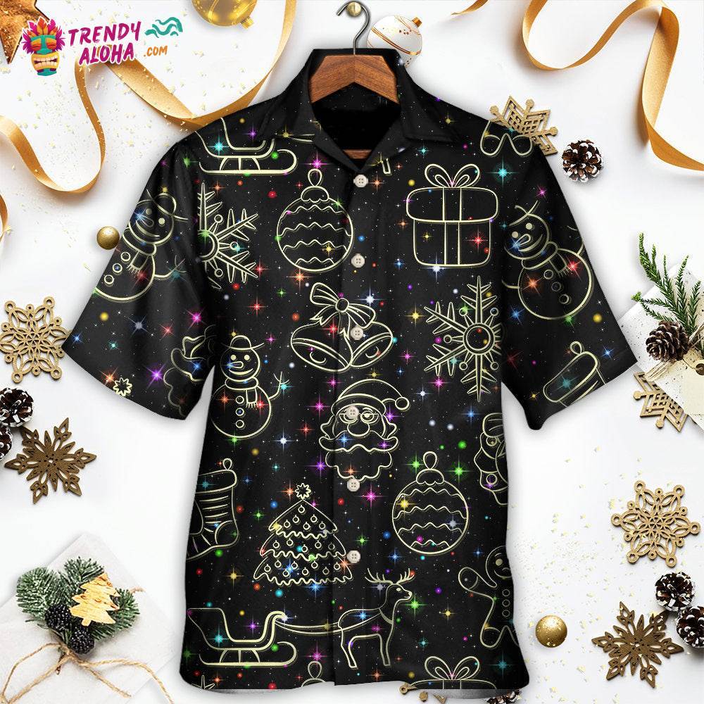 Christmas Neon Light Stary Amazing Night Hawaiian Shirt – Trendy Aloha