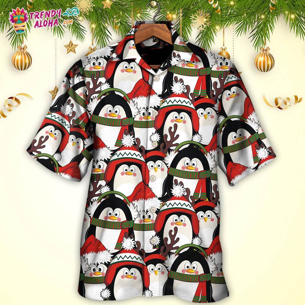 Christmas Penguin Cute Christmas Holiday Hawaiian Shirt – Trendy Aloha