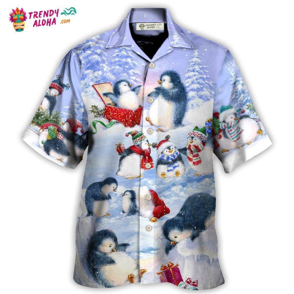 Christmas Penguin Family In Love Christmas Art Style Hawaiian Shirt – Trendy Aloha Christmas Penguin Family In Love Christmas Art Style Hawaiian Shirt – Trendy Aloha