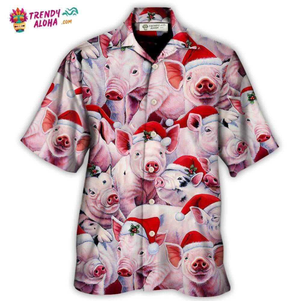 Christmas Piggies Funny Xmas Is Coming Art Style Hawaiian Shirt – Trendy Aloha Christmas Piggies Funny Xmas Is Coming Art Style Hawaiian Shirt – Trendy Aloha