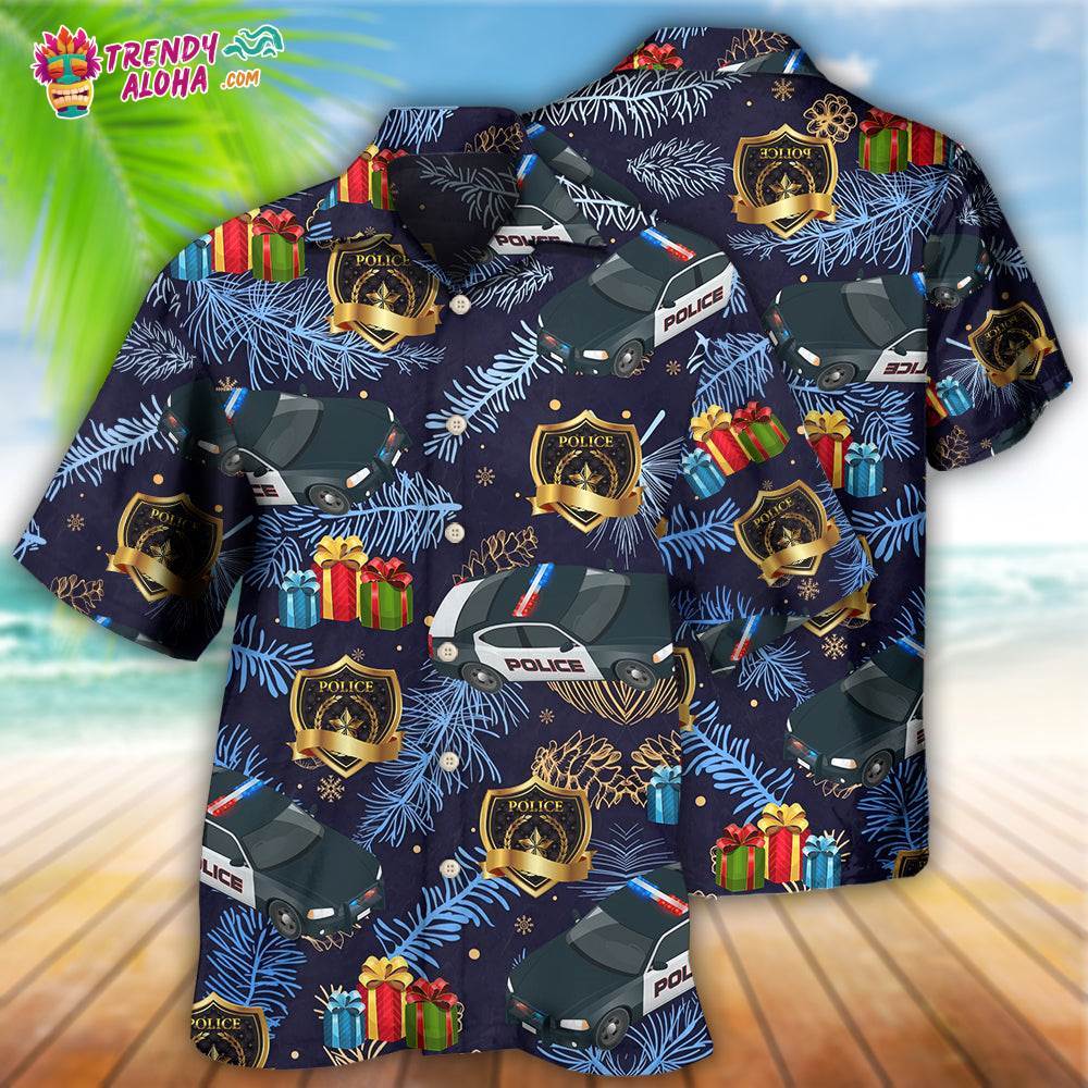 Christmas Police Pattern Merry Christmas Hawaiian Shirt – Trendy Aloha