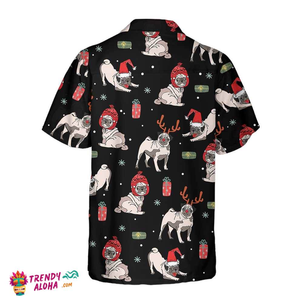 Christmas Pug Dog Hawaiian Shirt, Christmas Pug Shirt For Men & Women, Best Christmas Gift Idea