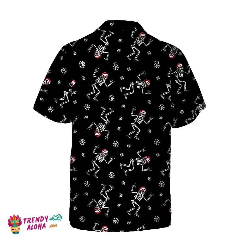 Christmas Rock Hawaiian Shirt, Funny Christmas Skeleton Shirt