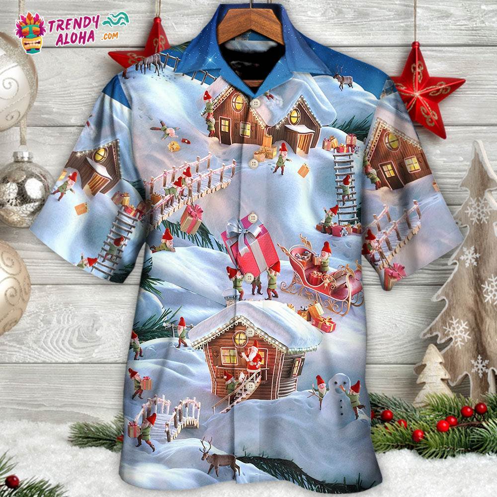 Christmas Santa And Gnome Merry Xmas Hawaiian Shirt – Trendy Aloha