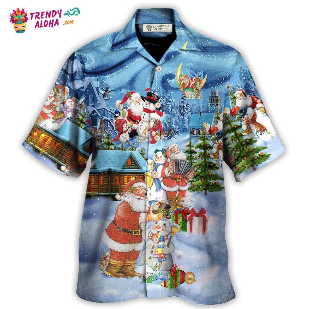 Christmas Santa And Snowman Best Friends Hawaiian Shirt – Trendy Aloha