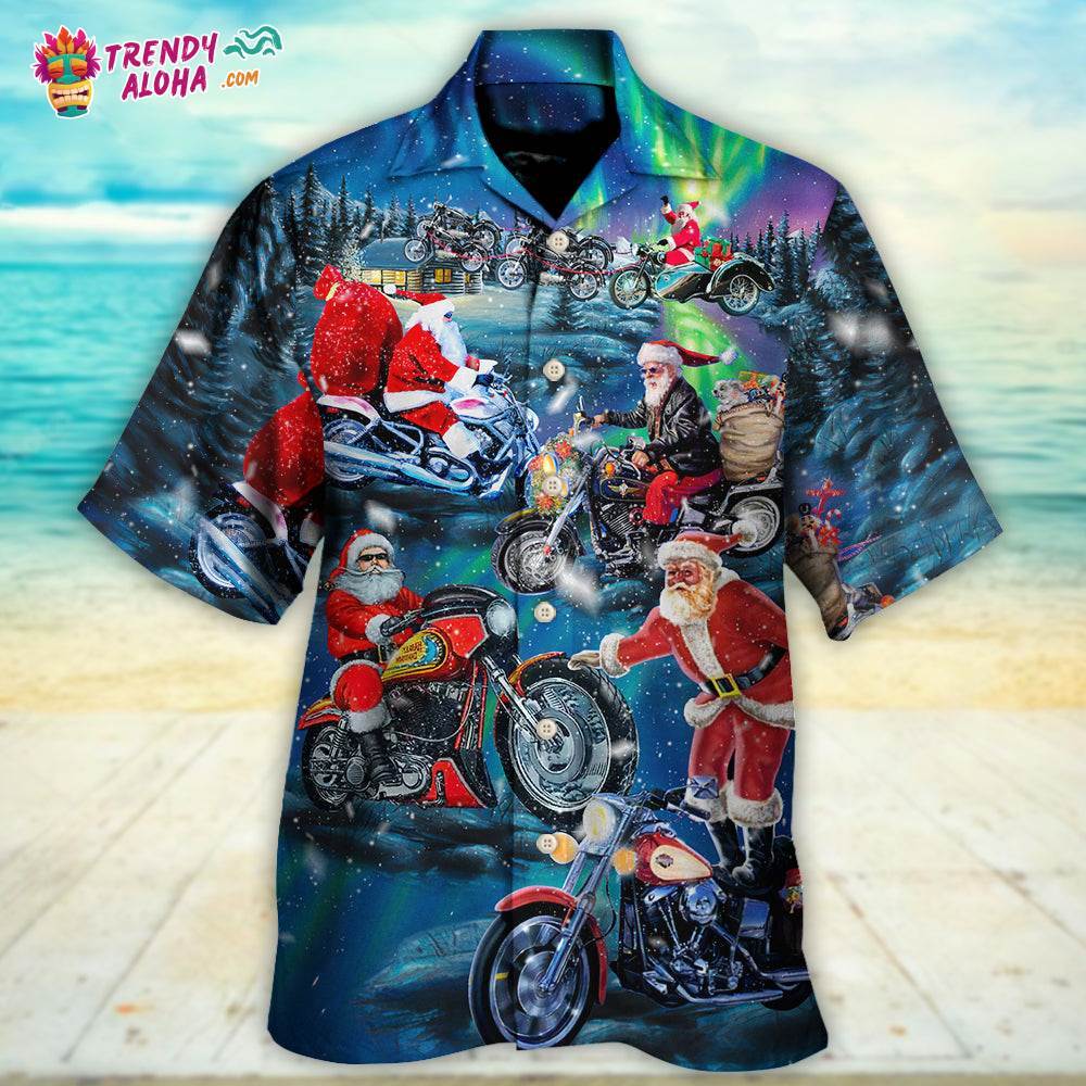 Christmas Santa Biker Crazy Driving Hawaiian Shirt – Trendy Aloha