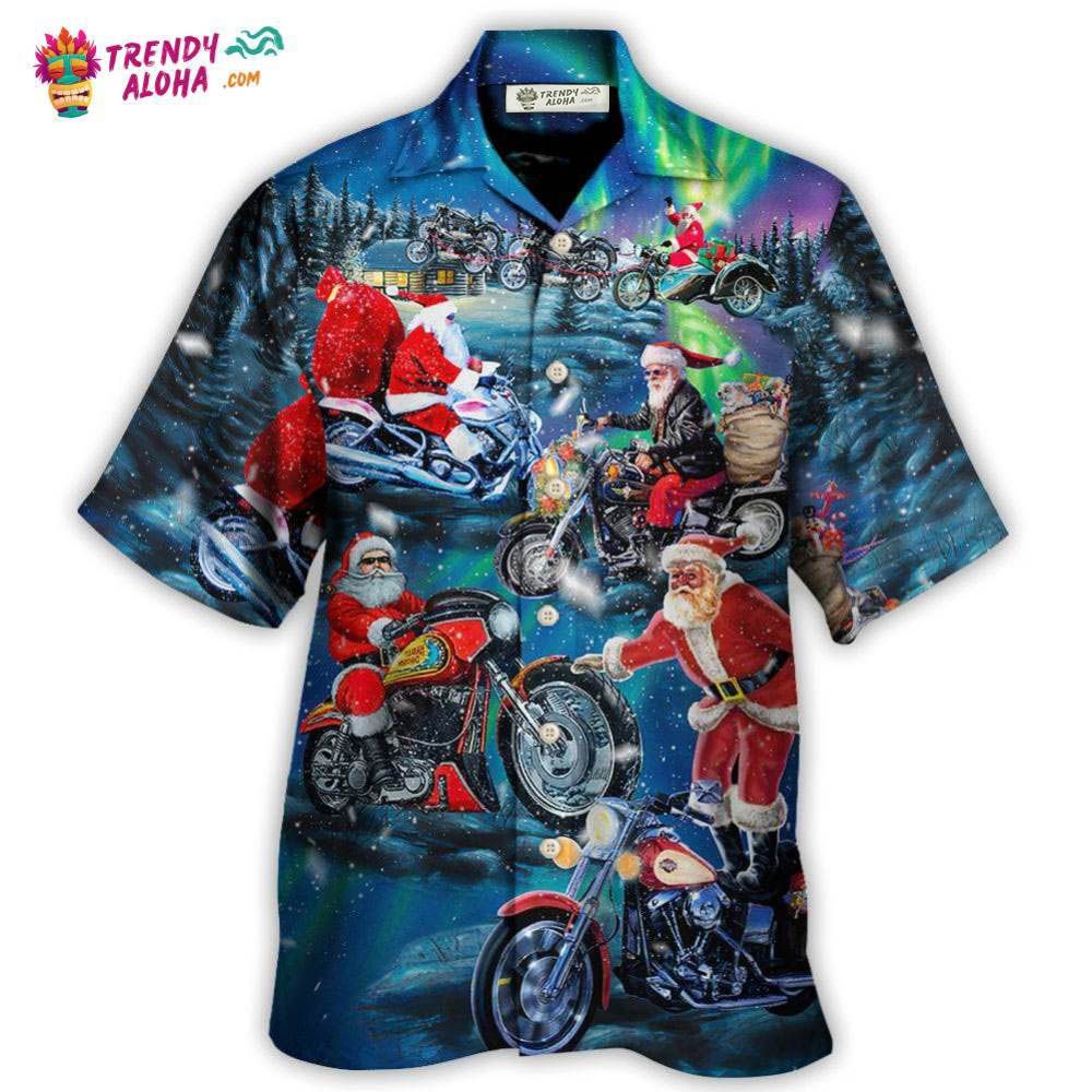 Christmas Santa Biker Crazy Driving Hawaiian Shirt – Trendy Aloha