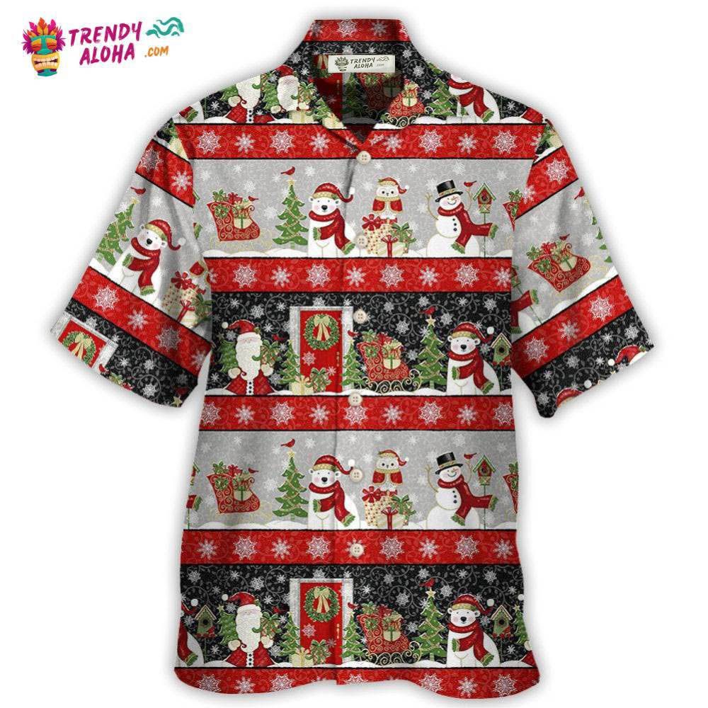 Christmas Santa Claus And Snowman Happy Xmas Hawaiian Shirt – Trendy Aloha
