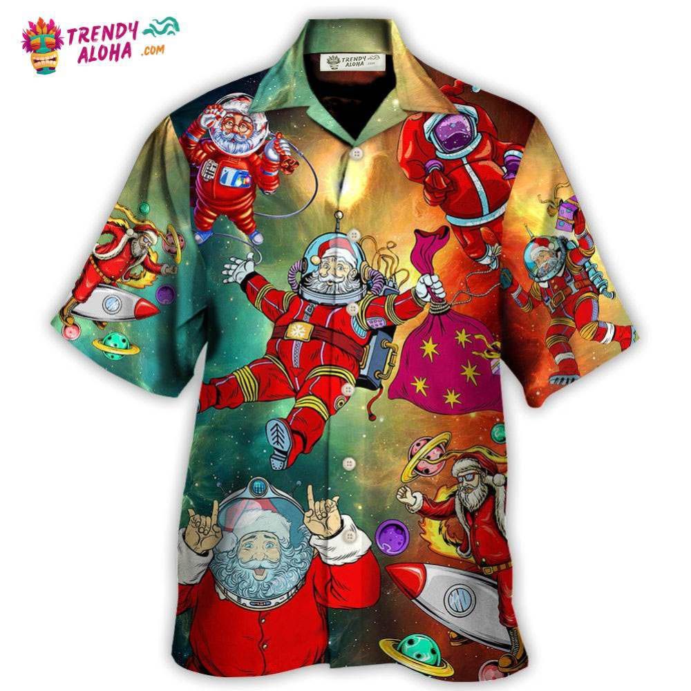 Christmas Santa Claus Astronaut Story In The Galaxy Hawaiian Shirt – Trendy Aloha
