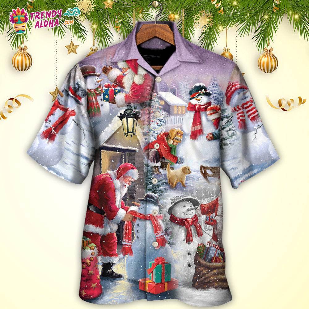 Christmas Santa Claus Buil Snowman Gift For You Hawaiian Shirt – Trendy Aloha