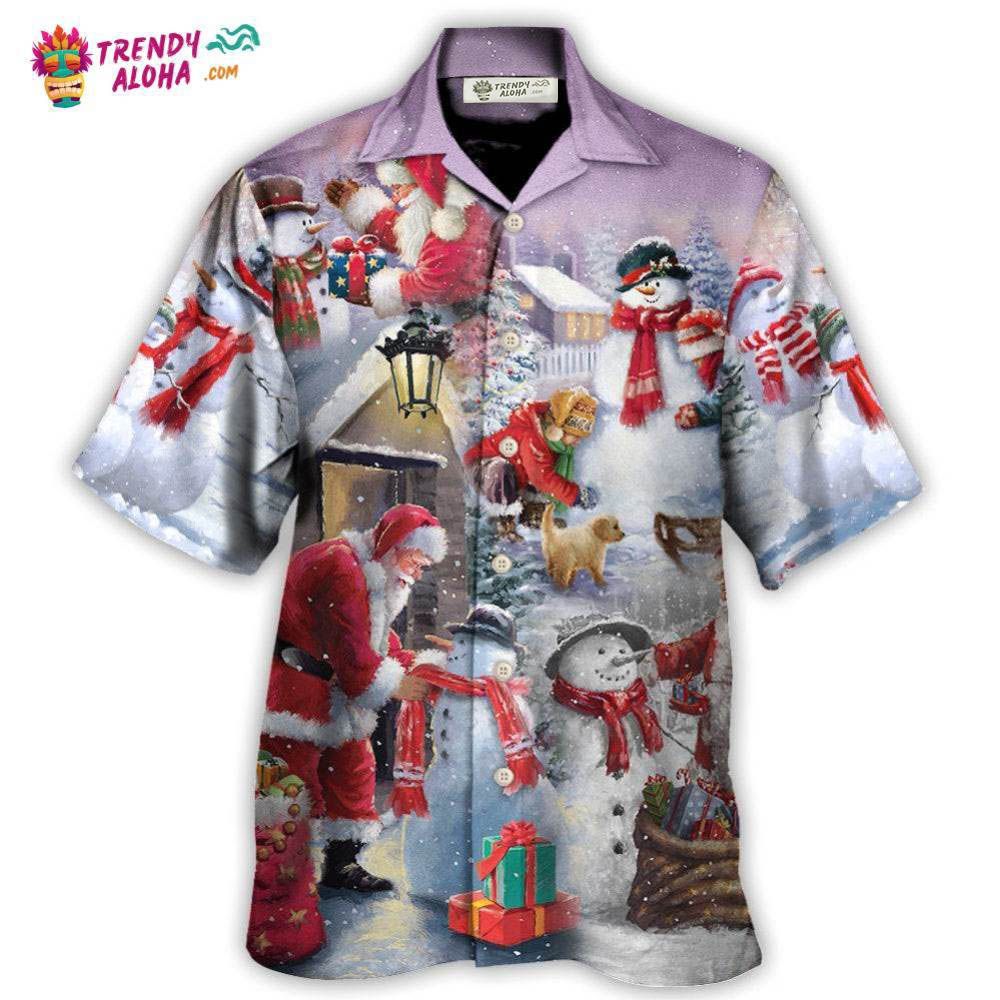Christmas Santa Claus Buil Snowman Gift For You Hawaiian Shirt – Trendy Aloha