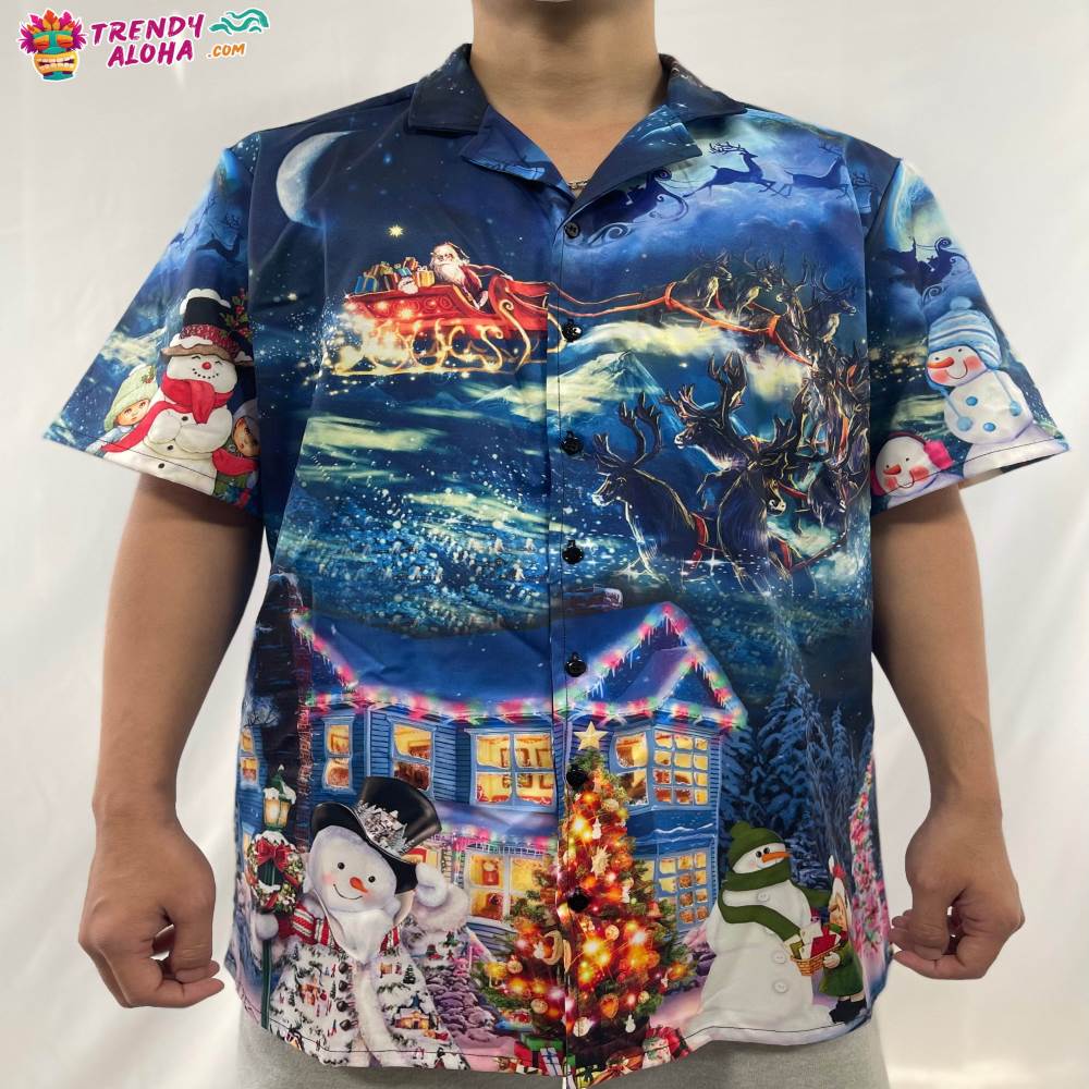 Christmas Santa Claus Family In Love Light Art Style Hawaiian Shirt – Trendy Aloha