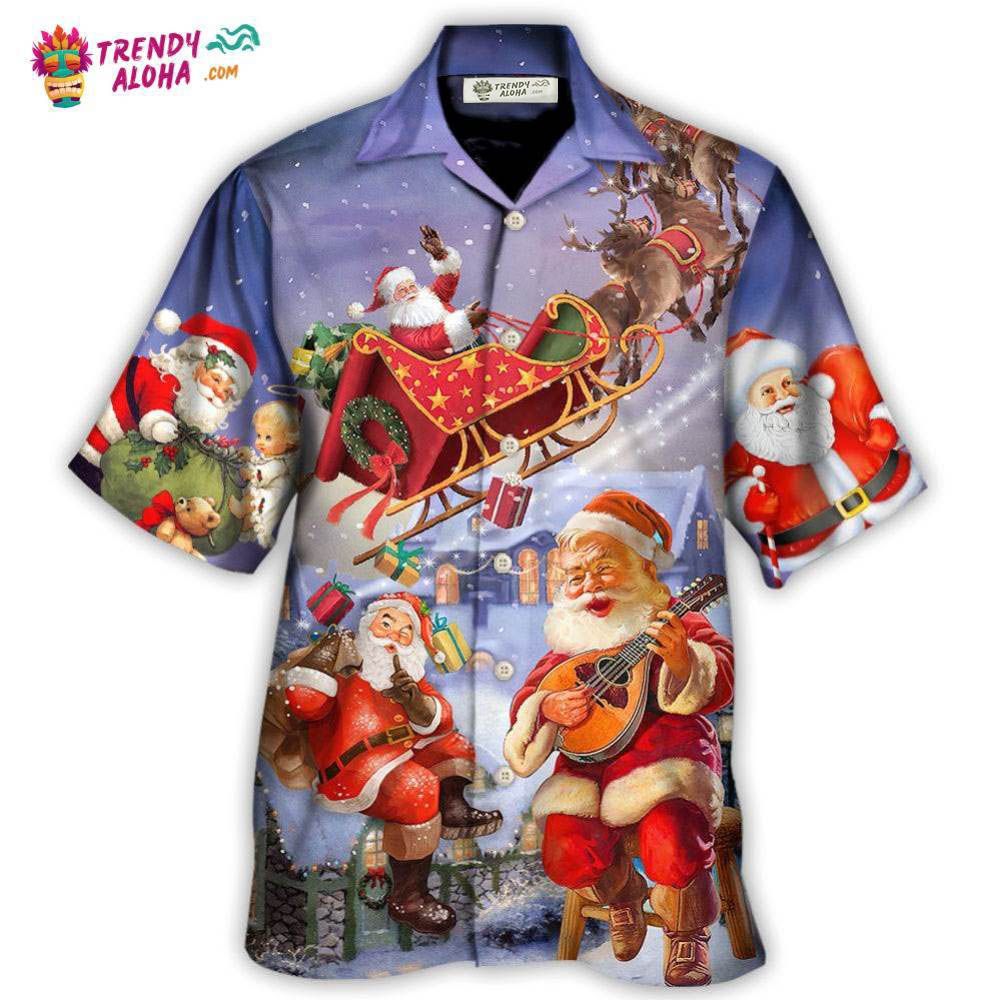 Christmas Santa Claus Funny Art Style Hawaiian Shirt – Trendy Aloha