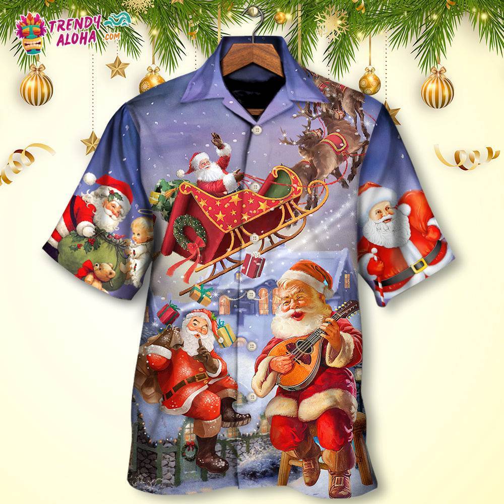 Christmas Santa Claus Funny Art Style Hawaiian Shirt – Trendy Aloha