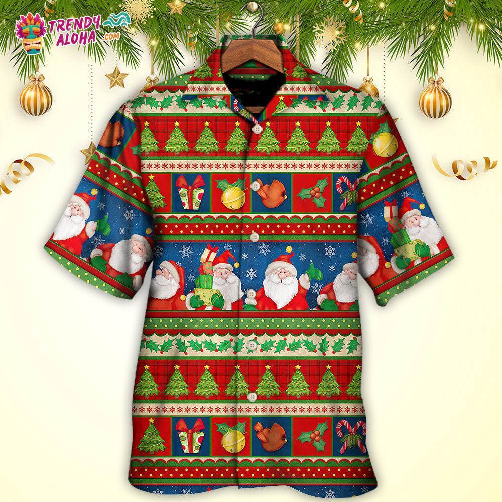 Christmas Santa Claus Happy Xmas Hawaiian Shirt – Trendy Aloha
