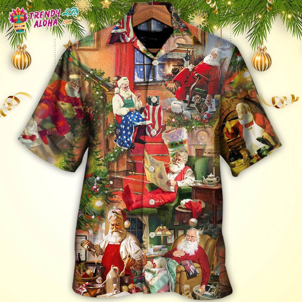 Christmas Santa Claus In Daily Life Hawaiian Shirt – Trendy Aloha