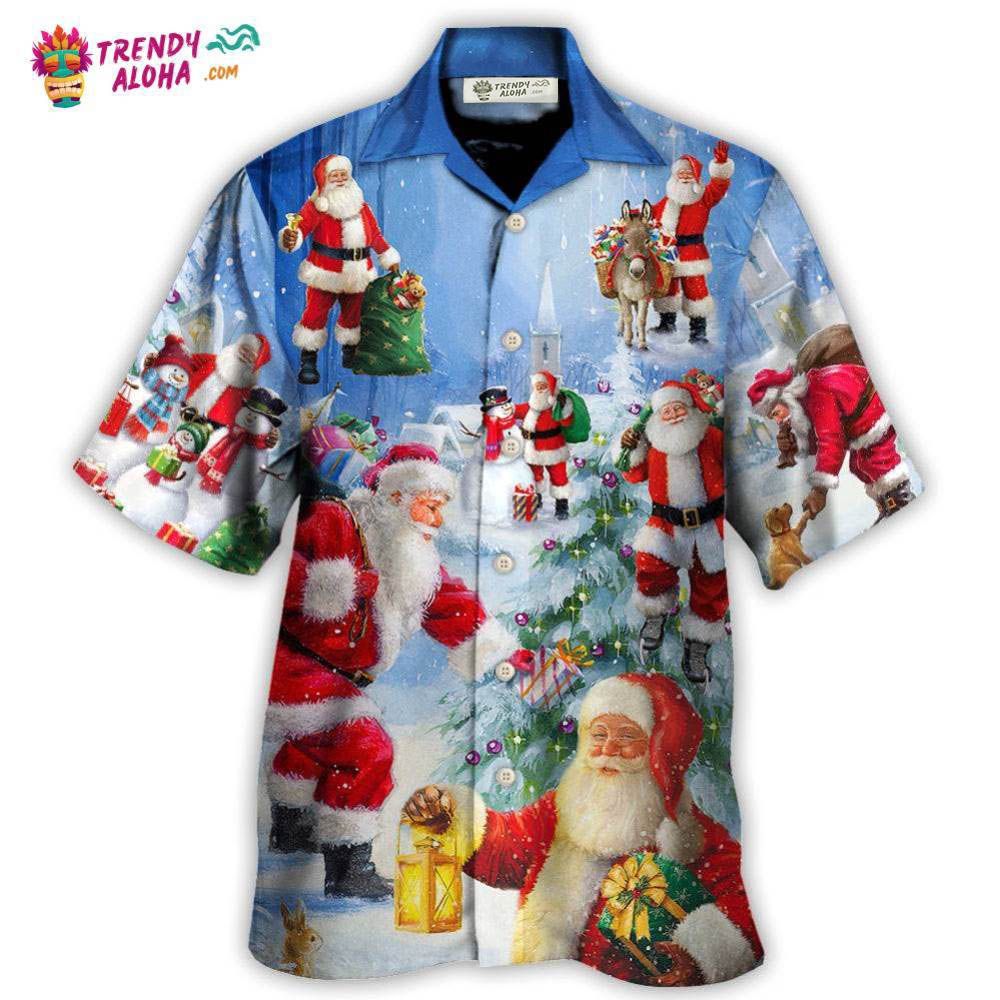 Christmas Santa Claus Is Coming Story Night Art Style Hawaiian Shirt – Trendy Aloha