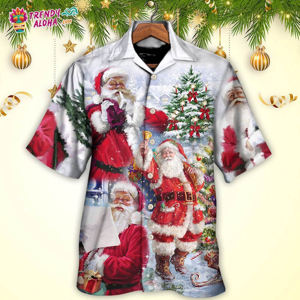 Christmas Santa Claus Is Coming To Town Hawaiian Shirt – Trendy Aloha