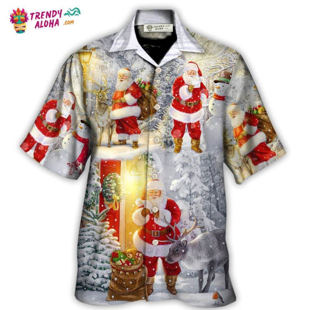 Christmas Santa Claus Lover Animal Light Story Art Style Hawaiian Shirt – Trendy Aloha