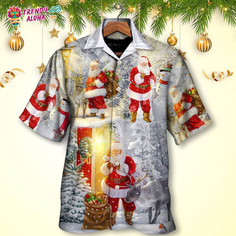 Christmas Santa Claus Lover Animal Light Story Art Style Hawaiian Shirt – Trendy Aloha