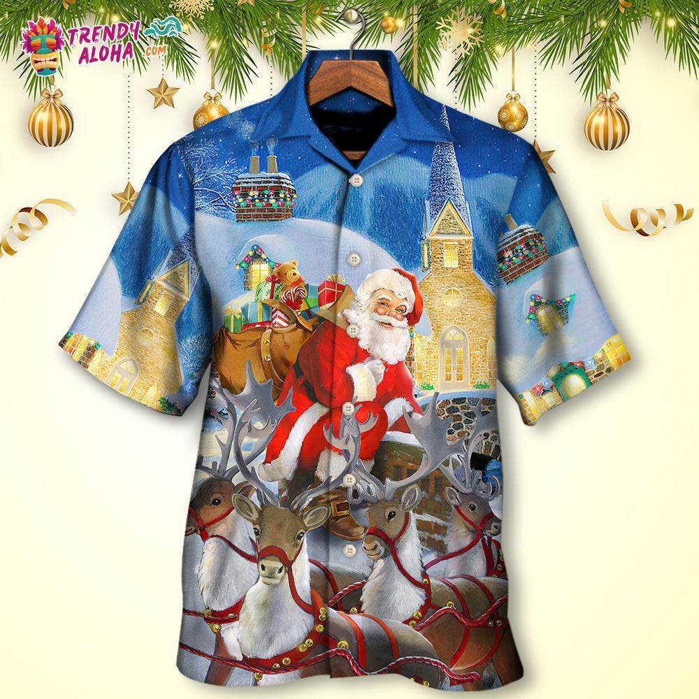 Christmas Santa Claus Reindeer Gift For Xmas Art Style Hawaiian Shirt – Trendy Aloha