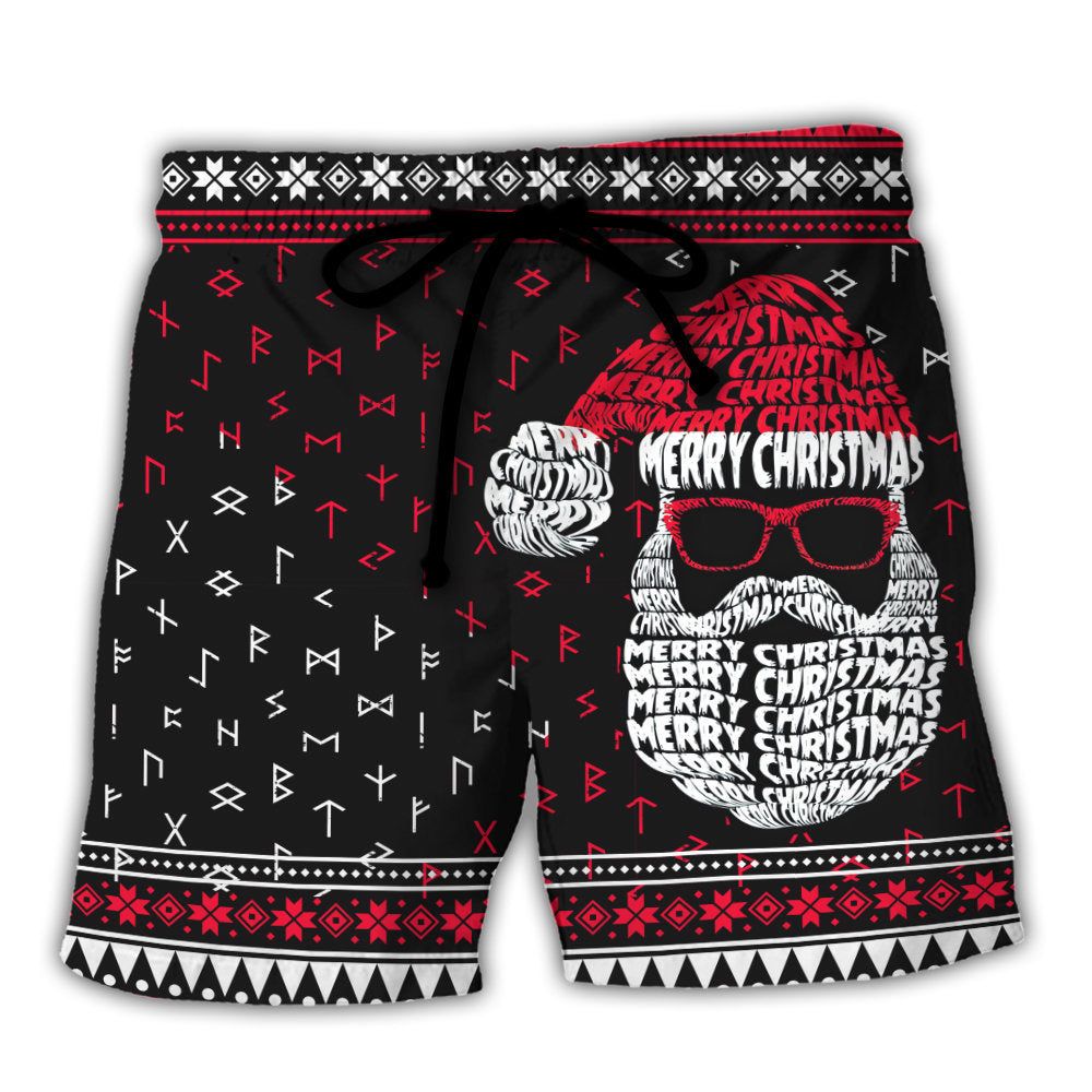 Christmas Santa Claus Retro Viking Pattern Trendy Aloha Hawaiian Beach Shorts Christmas Santa Claus Retro Viking Pattern Trendy Aloha Hawaiian Beach Shorts