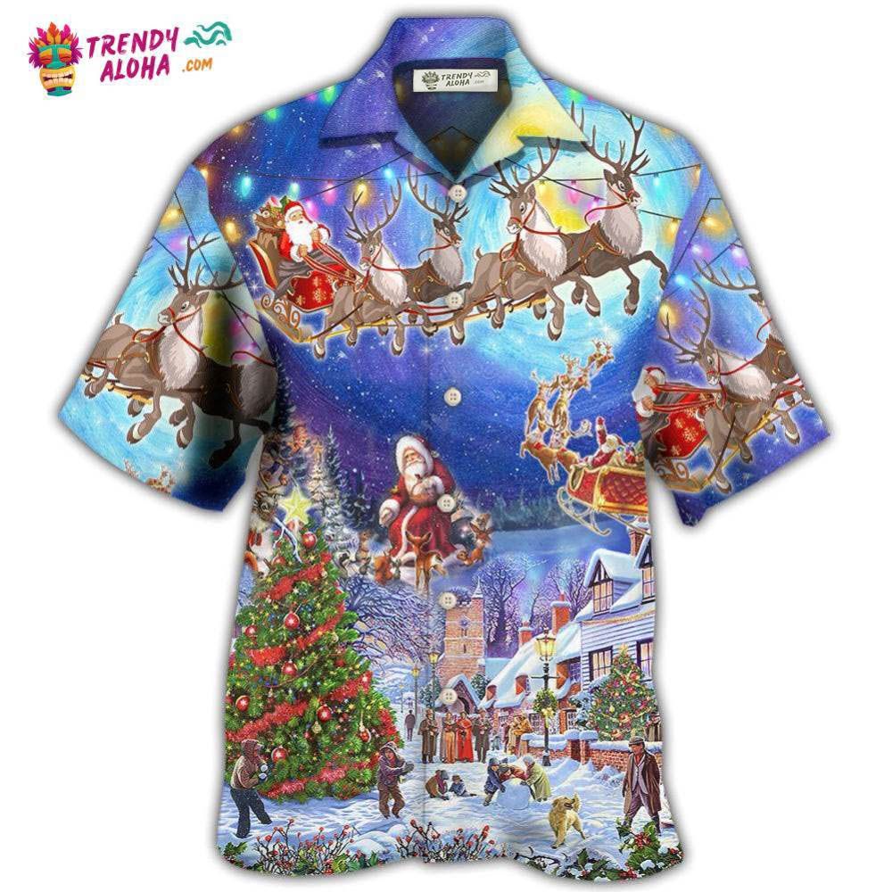 Christmas Santa Claus Snow Night Village Hawaiian Shirt – Trendy Aloha