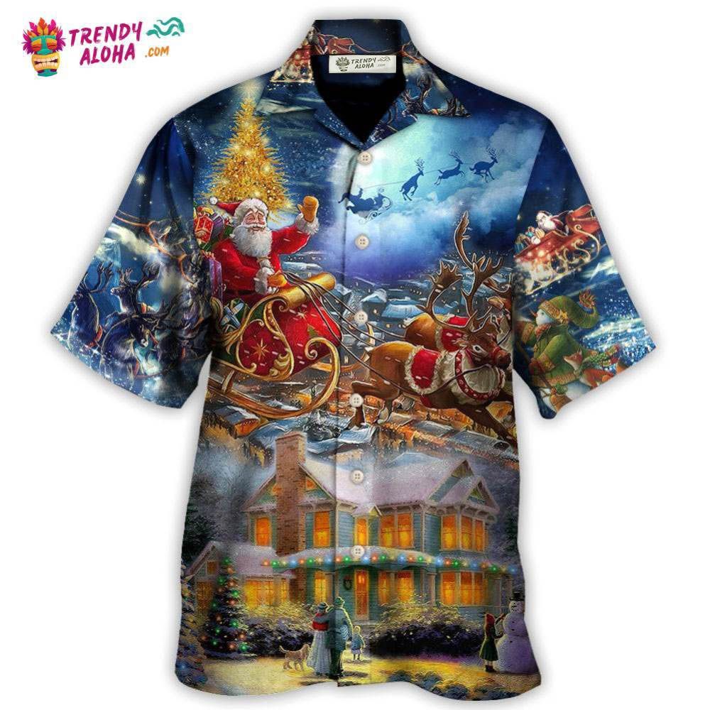 Christmas Santa Claus Snowman Family In Love Light Art Style Hawaiian Shirt – Trendy Aloha