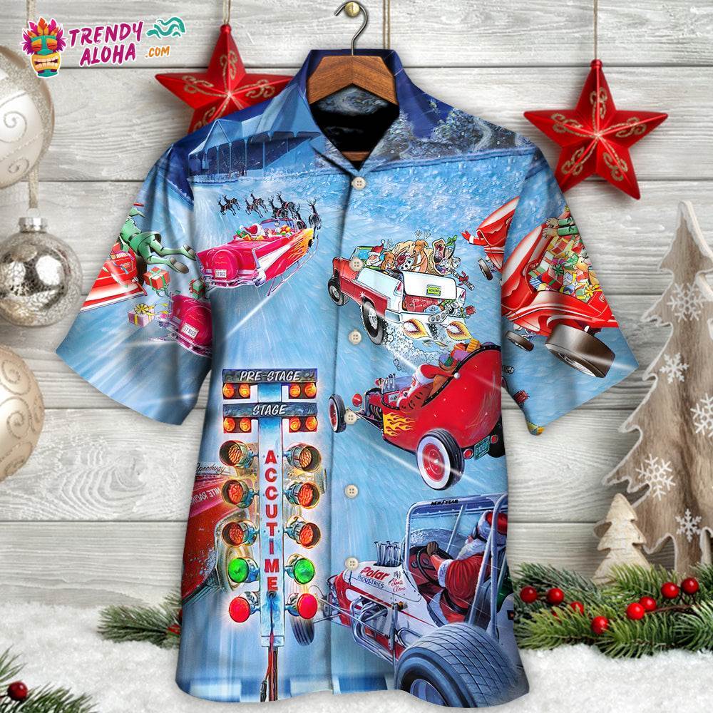 Christmas Santa Claus Start Drag Racing Light Hawaiian Shirt – Trendy Aloha