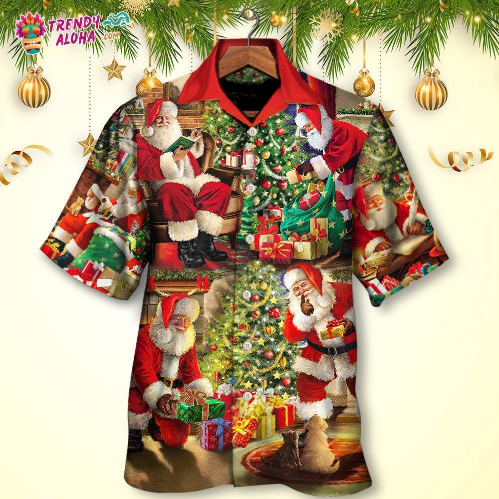 Christmas Santa Claus Story Gift For Xmas Painting Style Hawaiian Shirt – Trendy Aloha