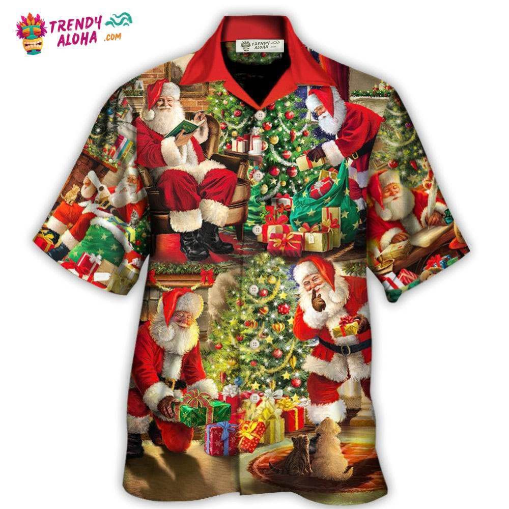 Christmas Santa Claus Story Gift For Xmas Painting Style Hawaiian Shirt – Trendy Aloha