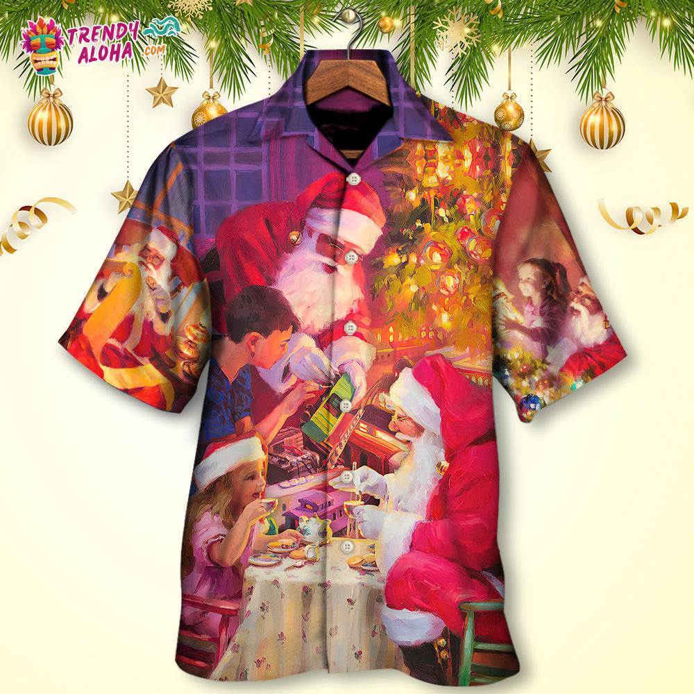 Christmas Santa Claus Story Light Art Style Hawaiian Shirt – Trendy Aloha