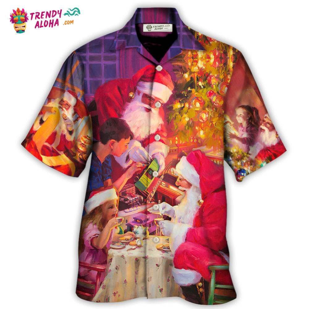 Christmas Santa Claus Story Light Art Style Hawaiian Shirt – Trendy Aloha