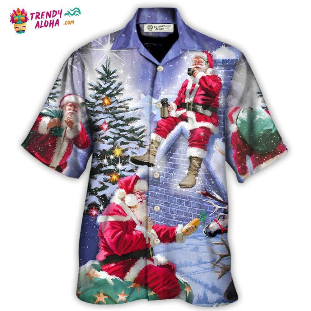 Christmas Santa Claus Story Night Christmas Is Coming Art Style Hawaiian Shirt – Trendy Aloha