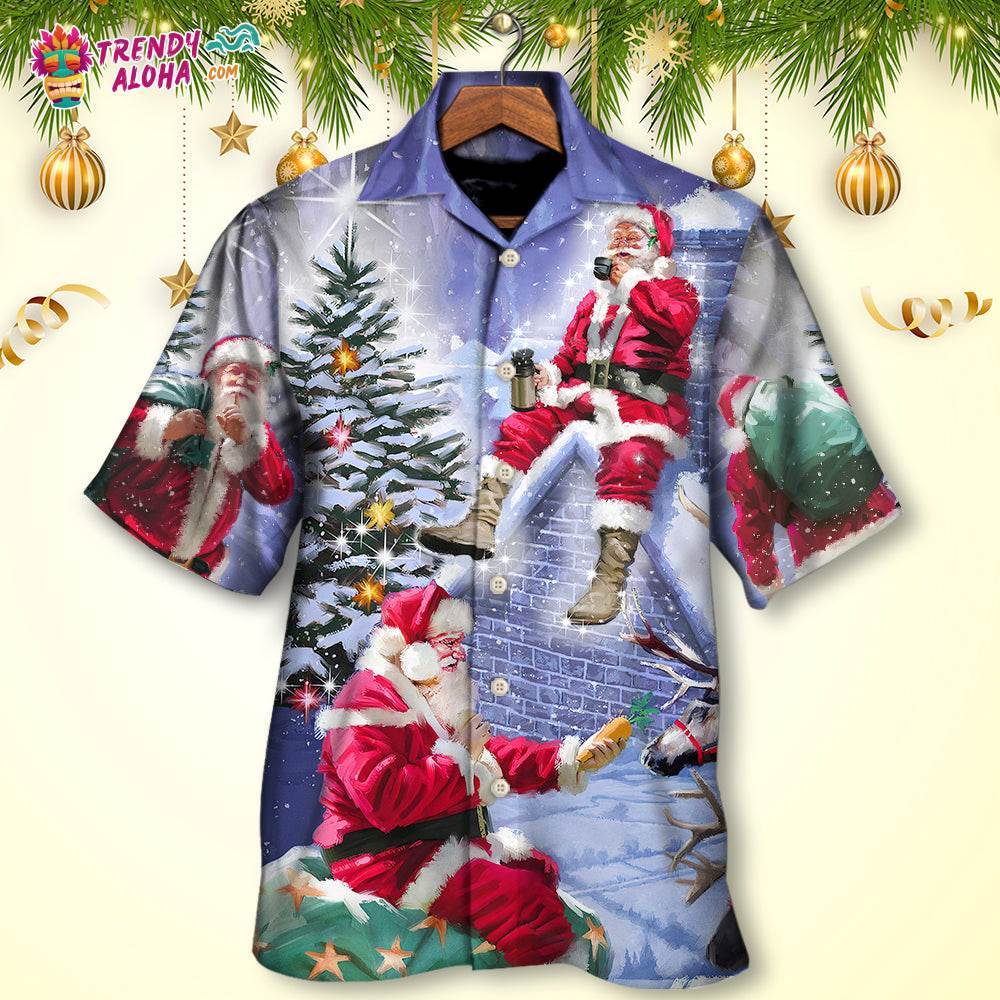 Christmas Santa Claus Story Night Christmas Is Coming Art Style Hawaiian Shirt – Trendy Aloha
