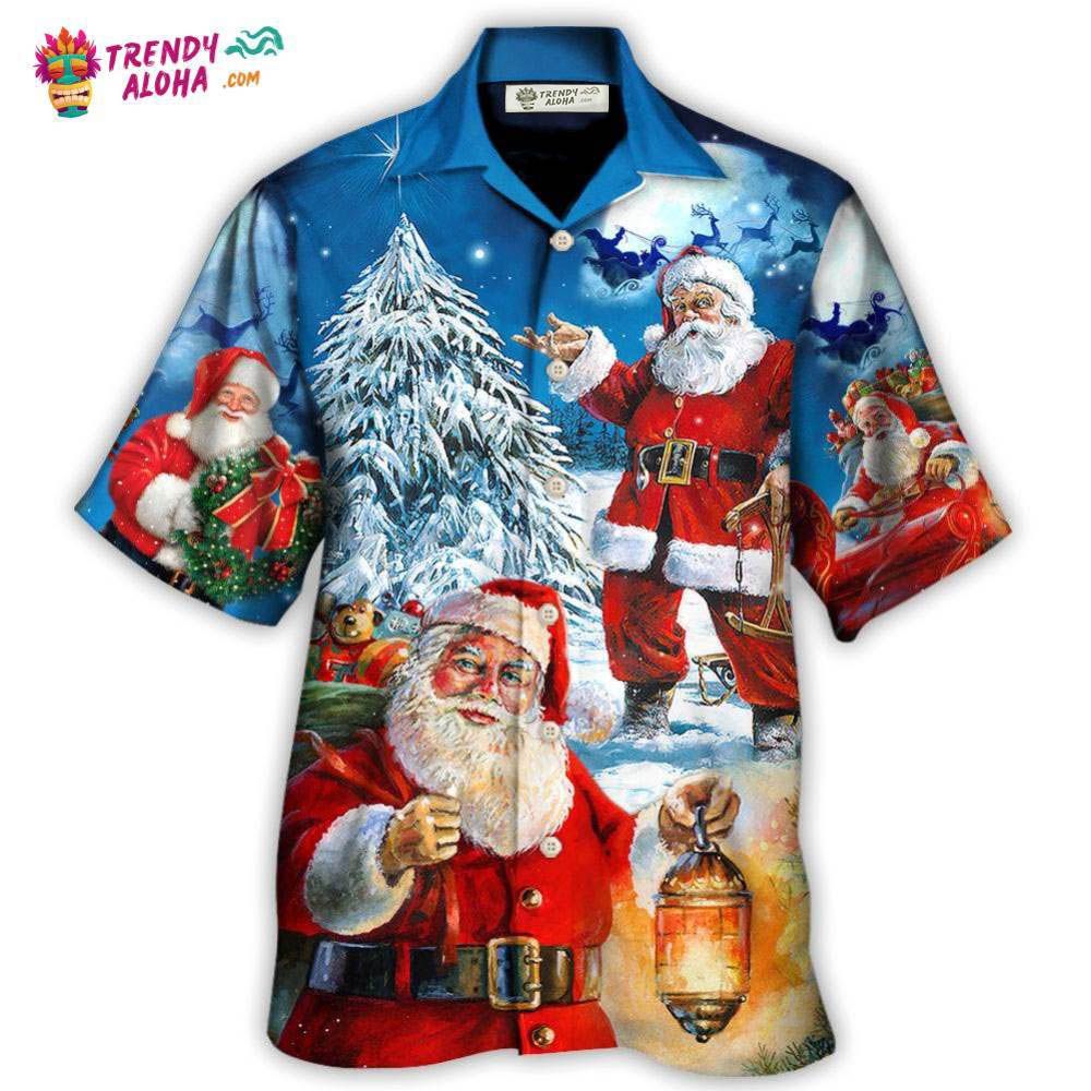 Christmas Santa Claus Story Nights Christmas Is Coming Painting Style Hawaiian Shirt – Trendy Aloha