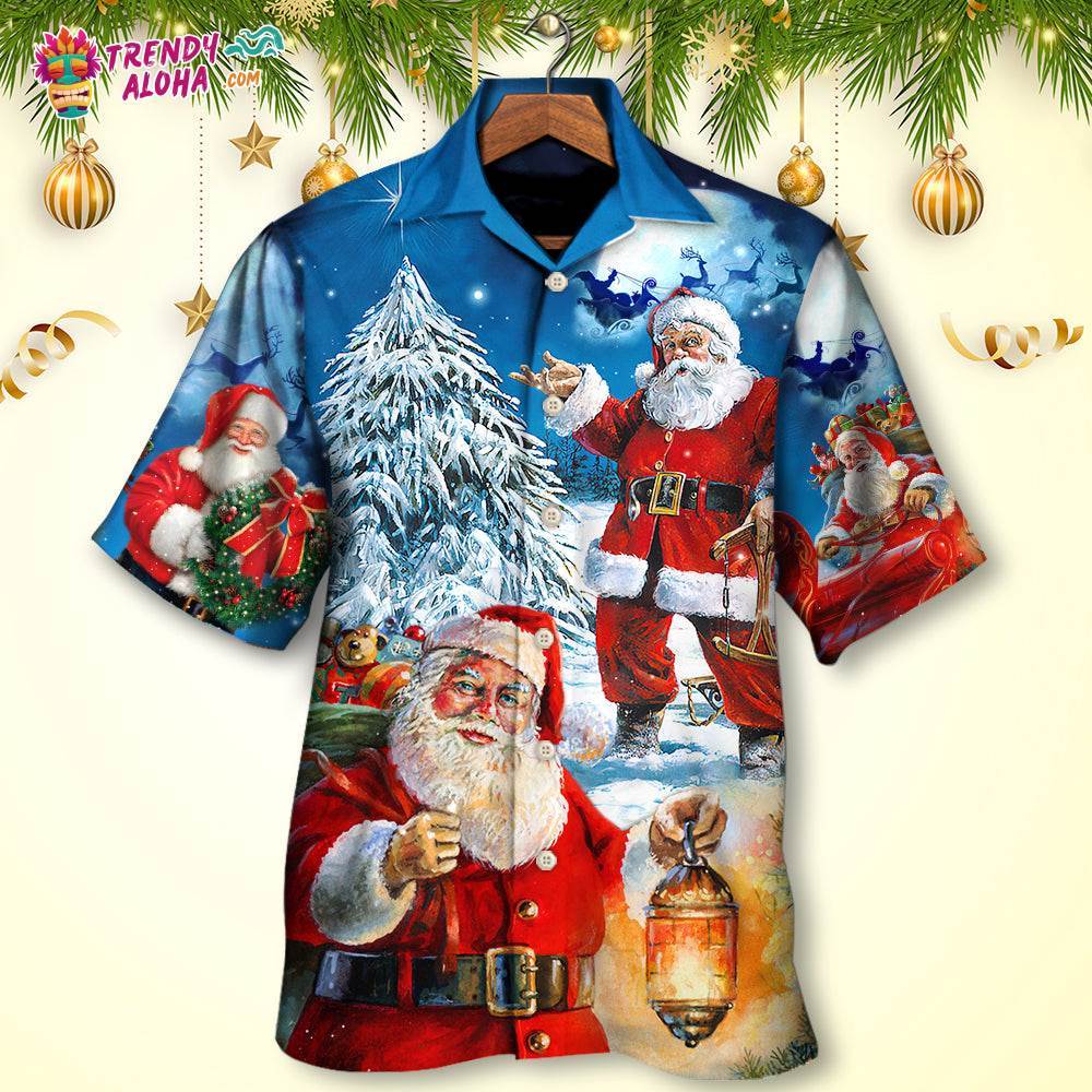 Christmas Santa Claus Story Nights Christmas Is Coming Painting Style Hawaiian Shirt – Trendy Aloha