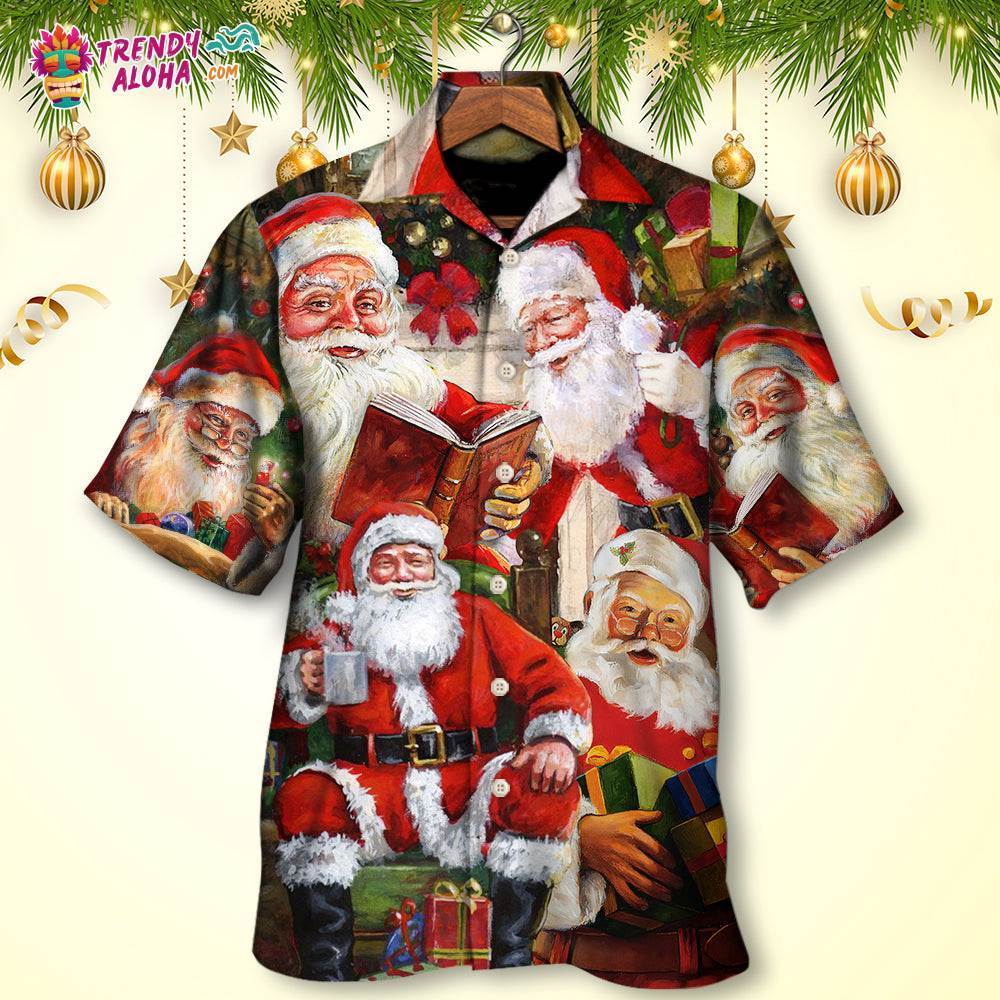Christmas Santa Claus Story Nights Gift For Xmas Painting Style Hawaiian Shirt – Trendy Aloha