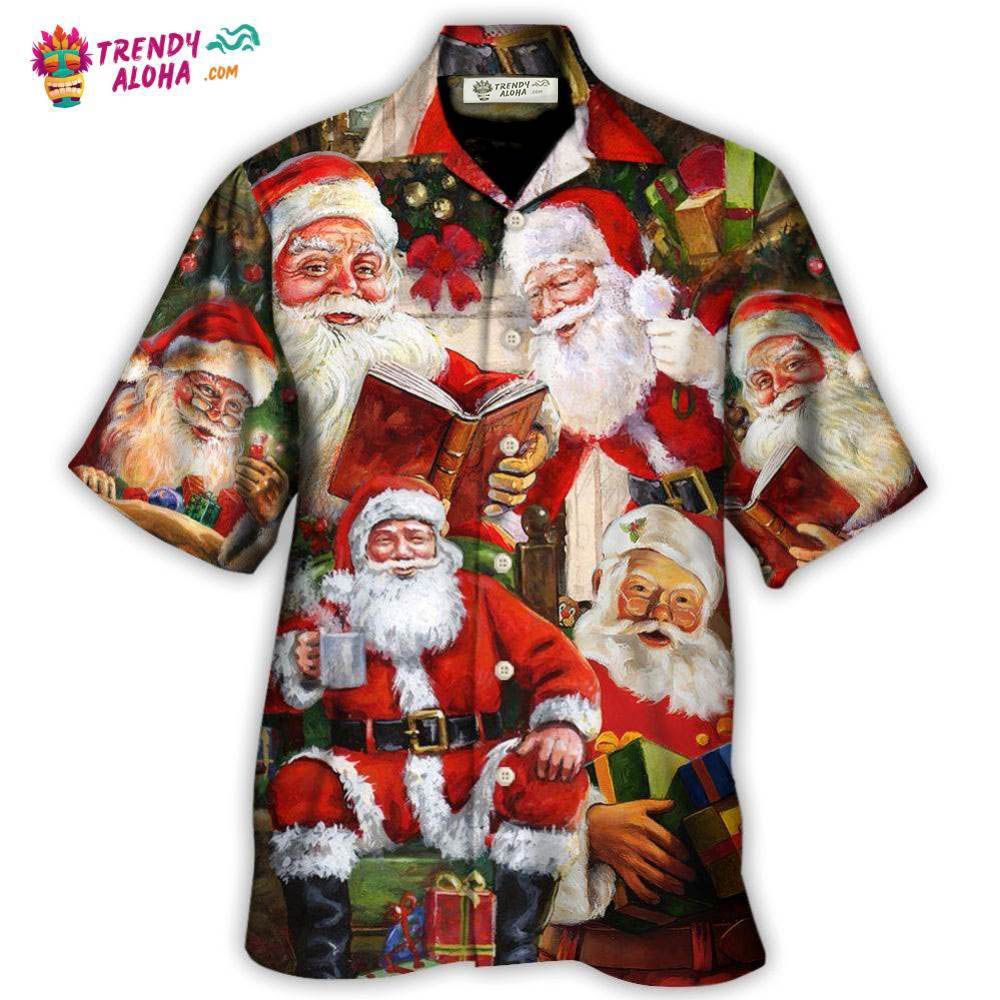 Christmas Santa Claus Story Nights Gift For Xmas Painting Style Hawaiian Shirt – Trendy Aloha