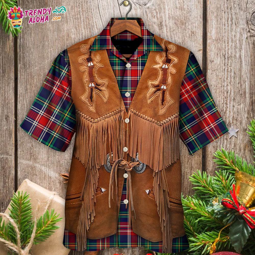 Christmas Santa Cool String Sleeveless Leather Hawaiian Shirt – Trendy Aloha
