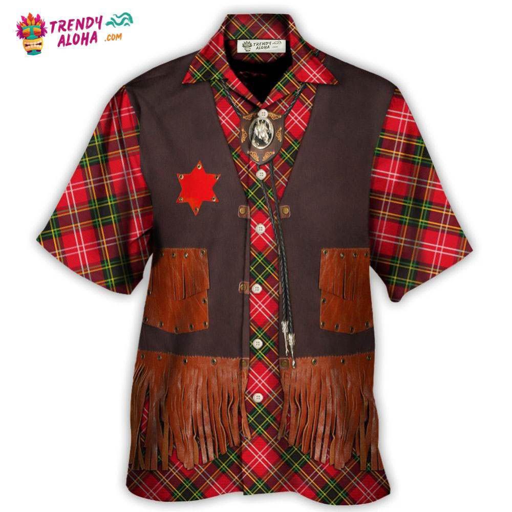 Santa Riding Woody Aloha Men's Shirt main image 1