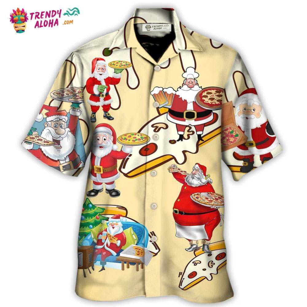 Christmas Santa Eating Pizza. It’S Yummy Hawaiian Shirt – Trendy Aloha